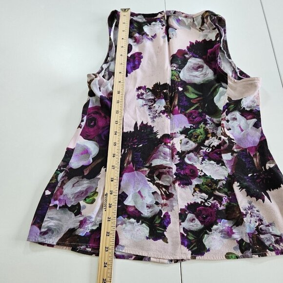 Nanette Lepore Top Women US 8 Floral Fitted Zip Back Sleeveless Summer Boho FLAW - Picture 5 of 16